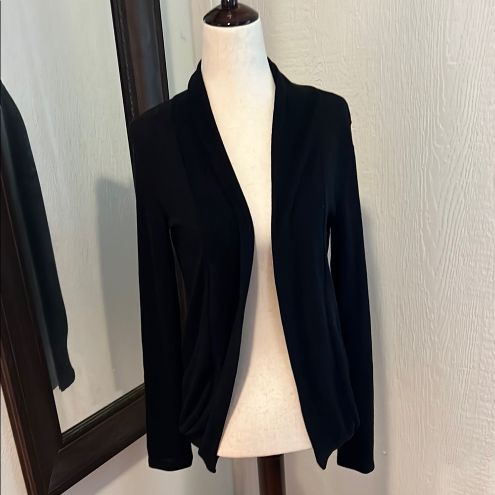 Women's Black Open Front Cardigan